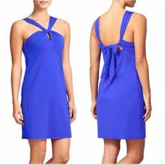 Athleta Dresses & Skirts - Athleta Royal Blue Cross-Back Tie Mini Dress